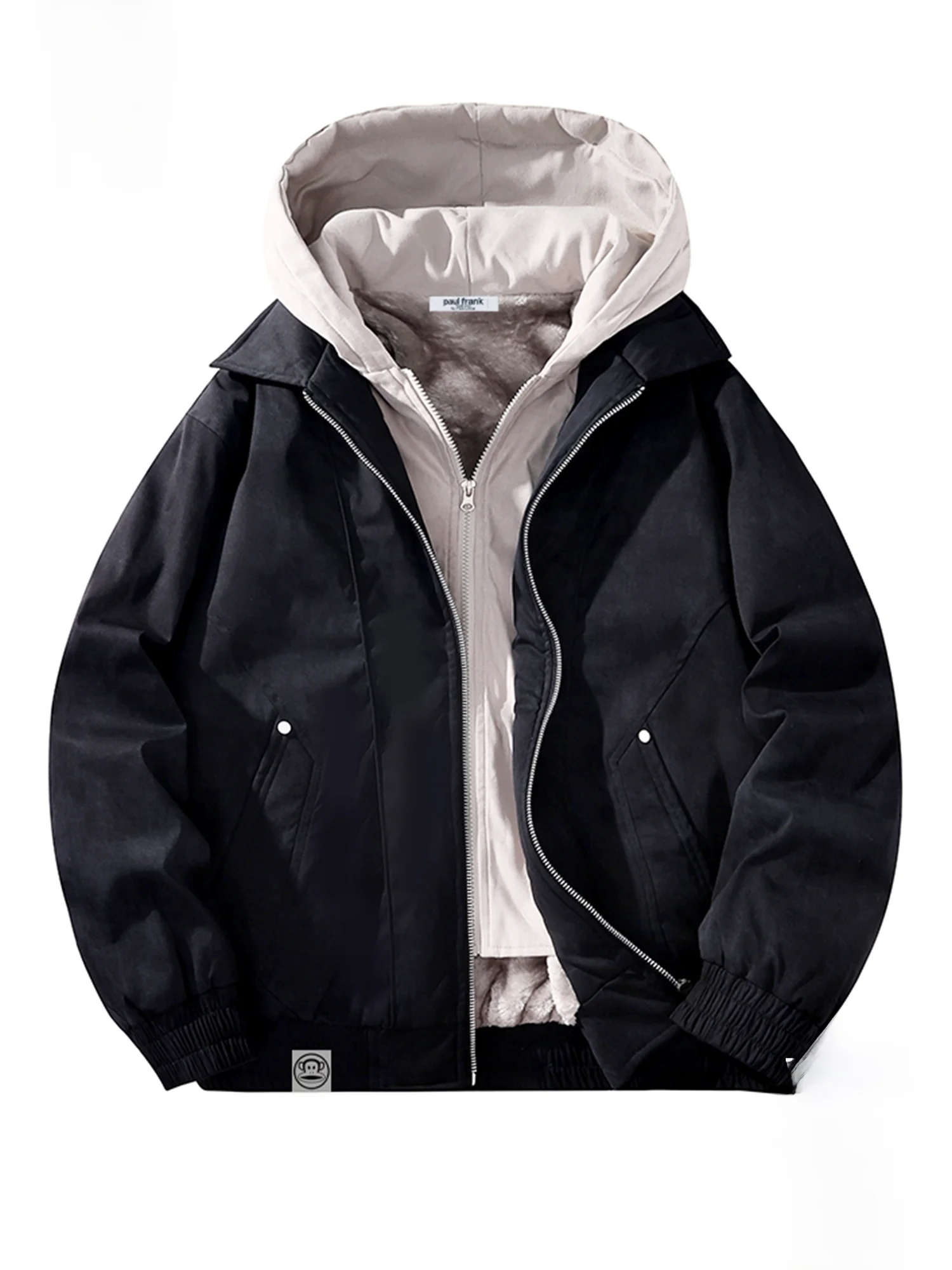 

Мужская зимняя куртка Paul Frank свободного кроя с капюшоном, в стиле тай-дай, с цветными блоками, из полиэстера, с длинными рукавами, на молнии