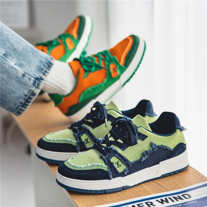 

Мужские кроссовки, Уличная обувь для пар, цветные низкие кроссовки, шнуровка, Студенческая обувь для скейтборда, женская повседневная обувь