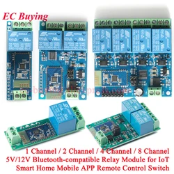 5V/12V ESP8266 Bluetooth-compatible Relay Module 1 2 4 Way Channel IoT Things Smart Home Mobile Phone APP Remote Control Switch