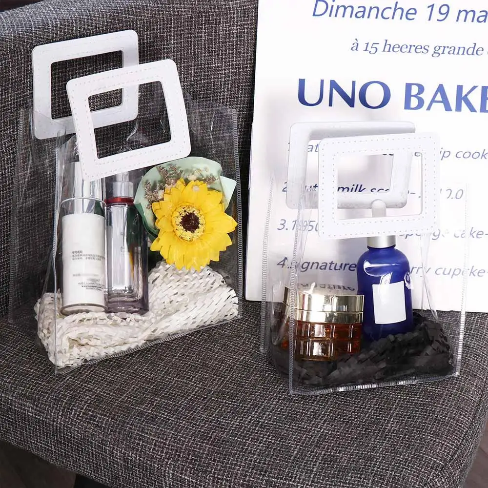 Fashion Storage Bag Tote Bag Beach Bag Wedding Candy Bag PVC Transparent Bag Lunch Box Picnic Tote Jewelry Bag Women