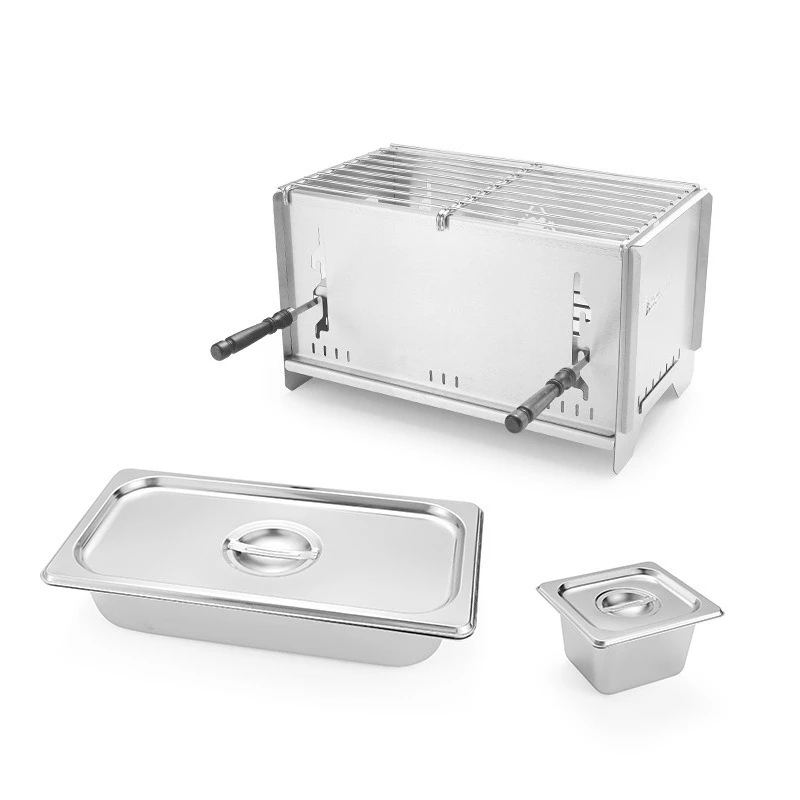 

Outdoor Camping Oden Firewood Cooking Stove Portable Multifunctional Stainless Steel Removable BBQ Grill