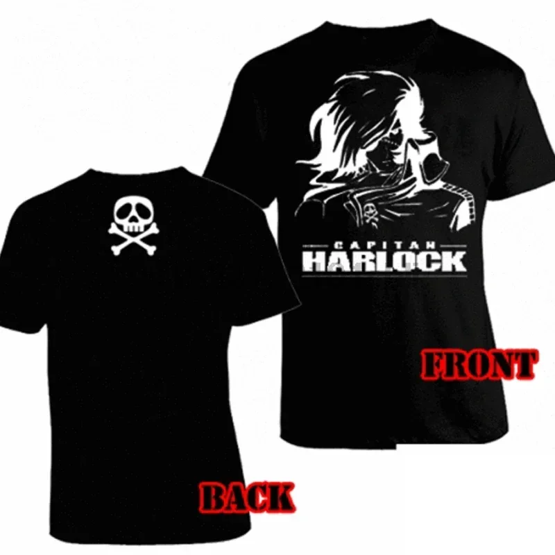 

2025 graphic T-shirt Men Captain Captain Harlock Space Pirate T-shirt Maglia Arcadia Unisex new fashion fun T-shirt Y2k tops