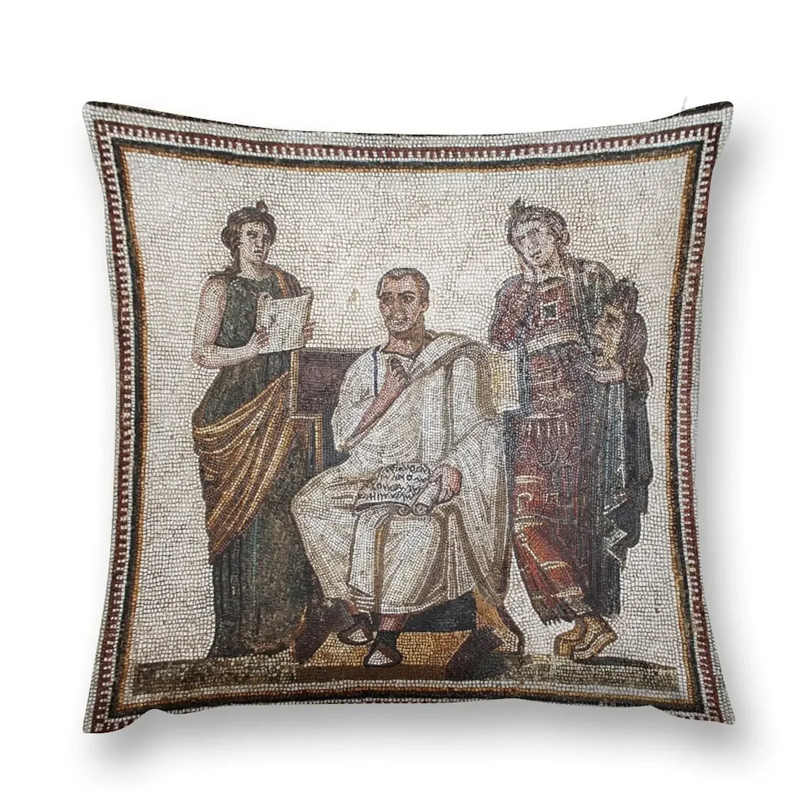 Vergil Roman Mosaic Throw Pillow Custom Cushion Photo Pillow Decor Decorative Cushions Sofa Covers pillow