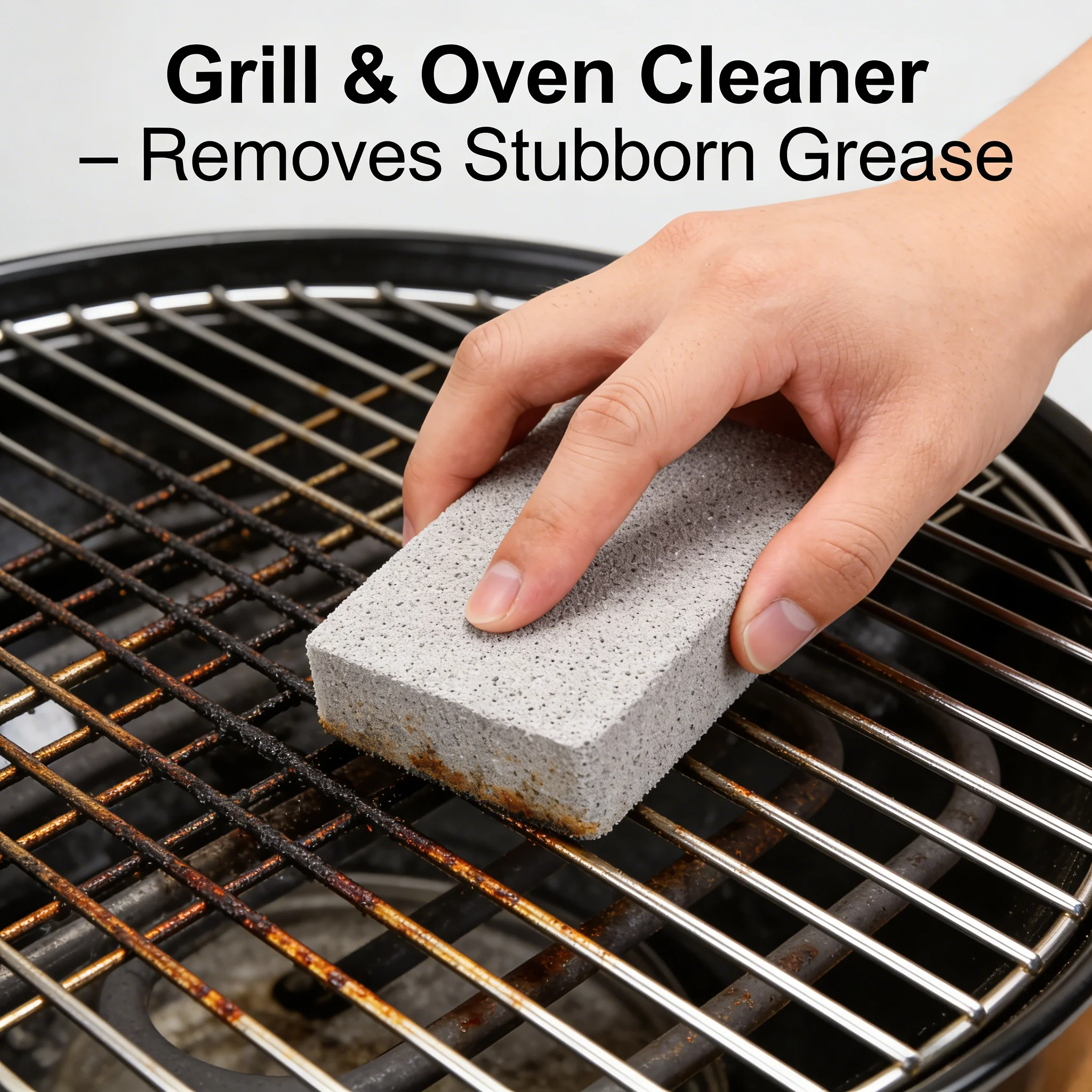 Single Heavy-Duty Pumice Stone for Cookware & Tile Cleaning​ – 10cm Length, 4-Sided Design, Effective on Grease & Carbon Buildup