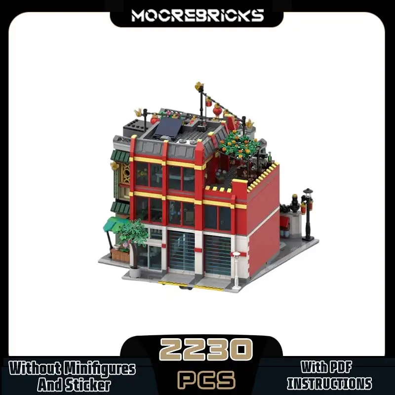

City Architecture Serie MOC Fire Station European Fire Engine Building Blocks Model Set Assembly Technology Bricks Toy Xmas Gift