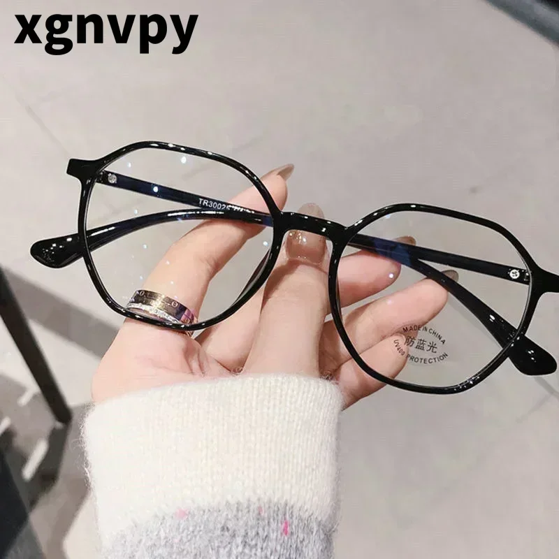 xgnvpy Trendy Mens Reading Glasses Clear Vision Fashionable Design Transparent Frames All Day Comfort Wear