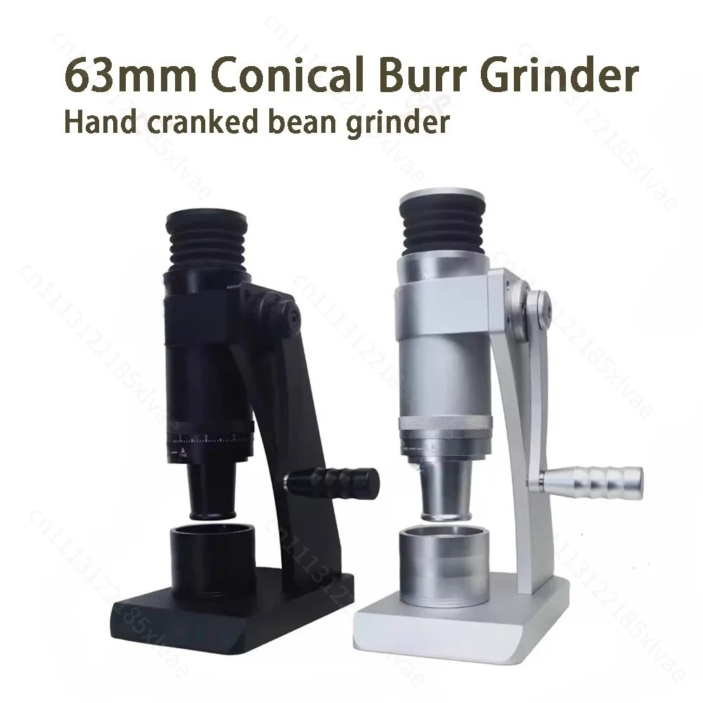 Hand Cranked 63mm Coffee Grinder Ghost Conical Burr Grindier For Turkish Coffee Espresso Mocha External Adjustment Dial