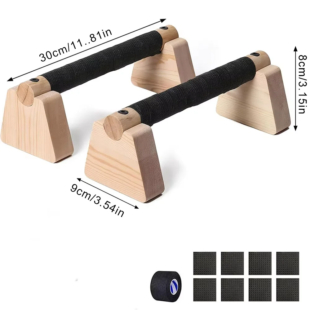 1 paar houten push-up bar, voor thuistraining parallettes bars, push-up standaard oefenapparatuur handstandblokken voor mannen en vrouwen