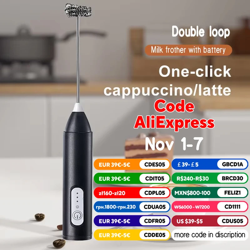 Wireless Milk Frother Electric Type-C Handheld Blender Stainless Steel Mini Coffee Maker Whisk Mixer For Coffee Cappuccino Cream