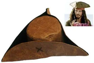 Cosplay Captain Jack Costume Props for Men Adult Unisex Pirate Sparrow Wigs Hat of The Caribbean Halloween Accessories Dress Up