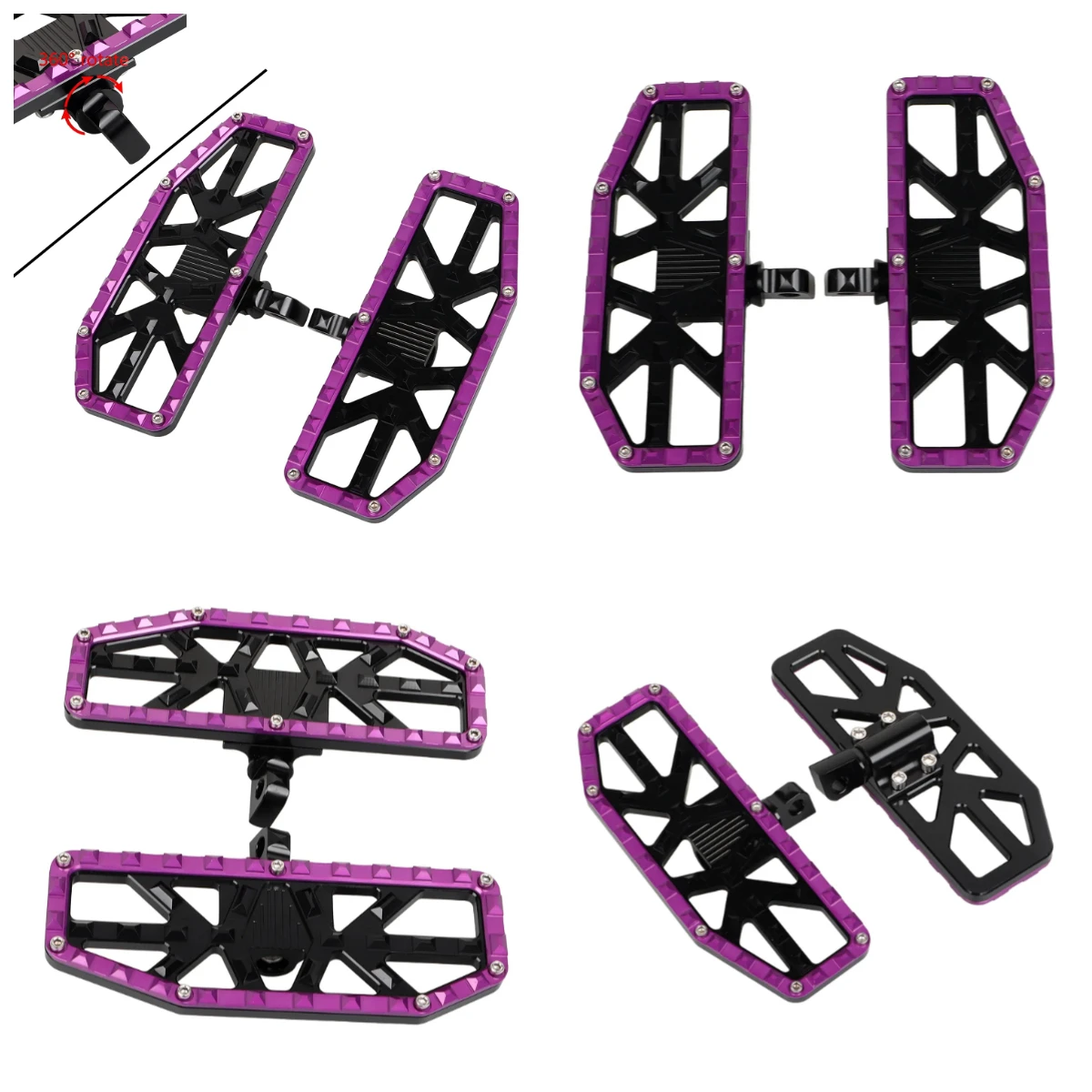 MX Motorcycle Rear Passenger Foot Pegs Floorboards Pedals Fit For Harley Softail Springer Touring Glide Road King Dyna Sportster