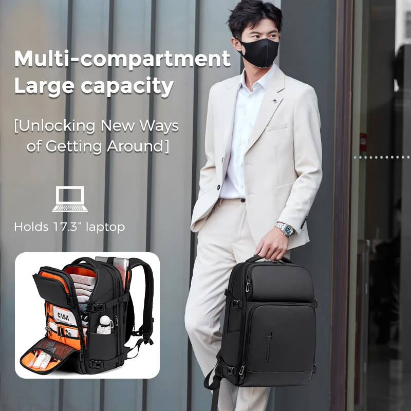 Zaino da uomo multistrato ENRUIEN per viaggi d'affari, tendenza aziendale, stile casual per le vacanze all'aperto, zaino per laptop da 16 pollici