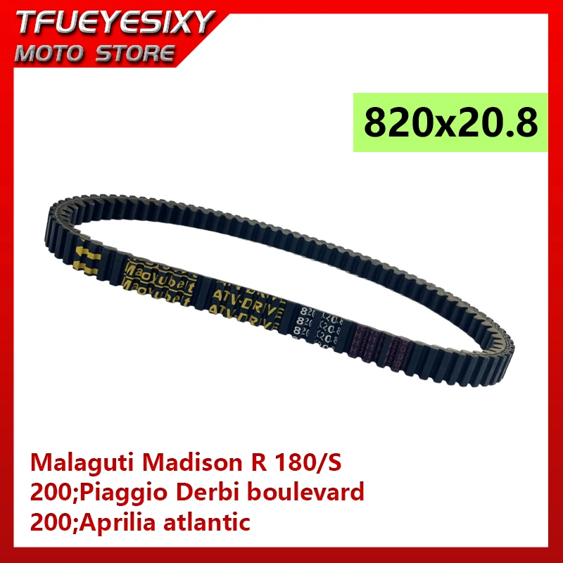 Drive Belt 820x20.8 For Malaguti Madison R 180 S 200 Gilera DNA Runner Derbi boulevard 200 Aprilia atlantic Scooter 820*20.8