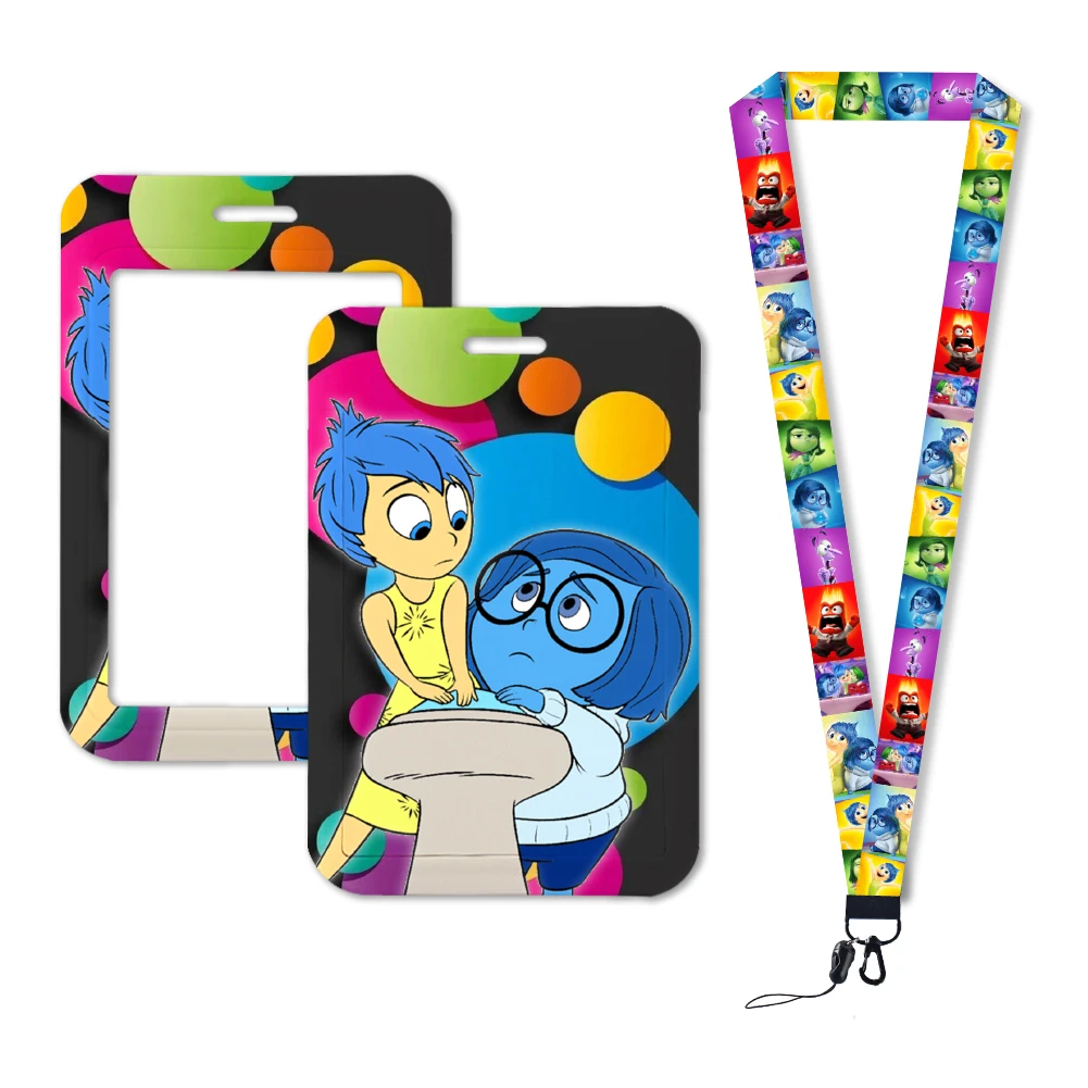 New Styles Inside Out 2 Joy Sadness Anger Disgust Lanyards Funny Badge Holder ID Card Hang Rope Lanyard for  Accessories Gifts