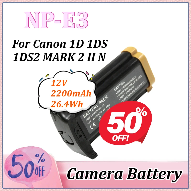 

12V 2200mAh 26.4Wh NP-E3 NP E3 NPE3 Camera Battery for Mark II N 1Ds for Canon 1D Mark II 1D for Mark II Professional DLSR