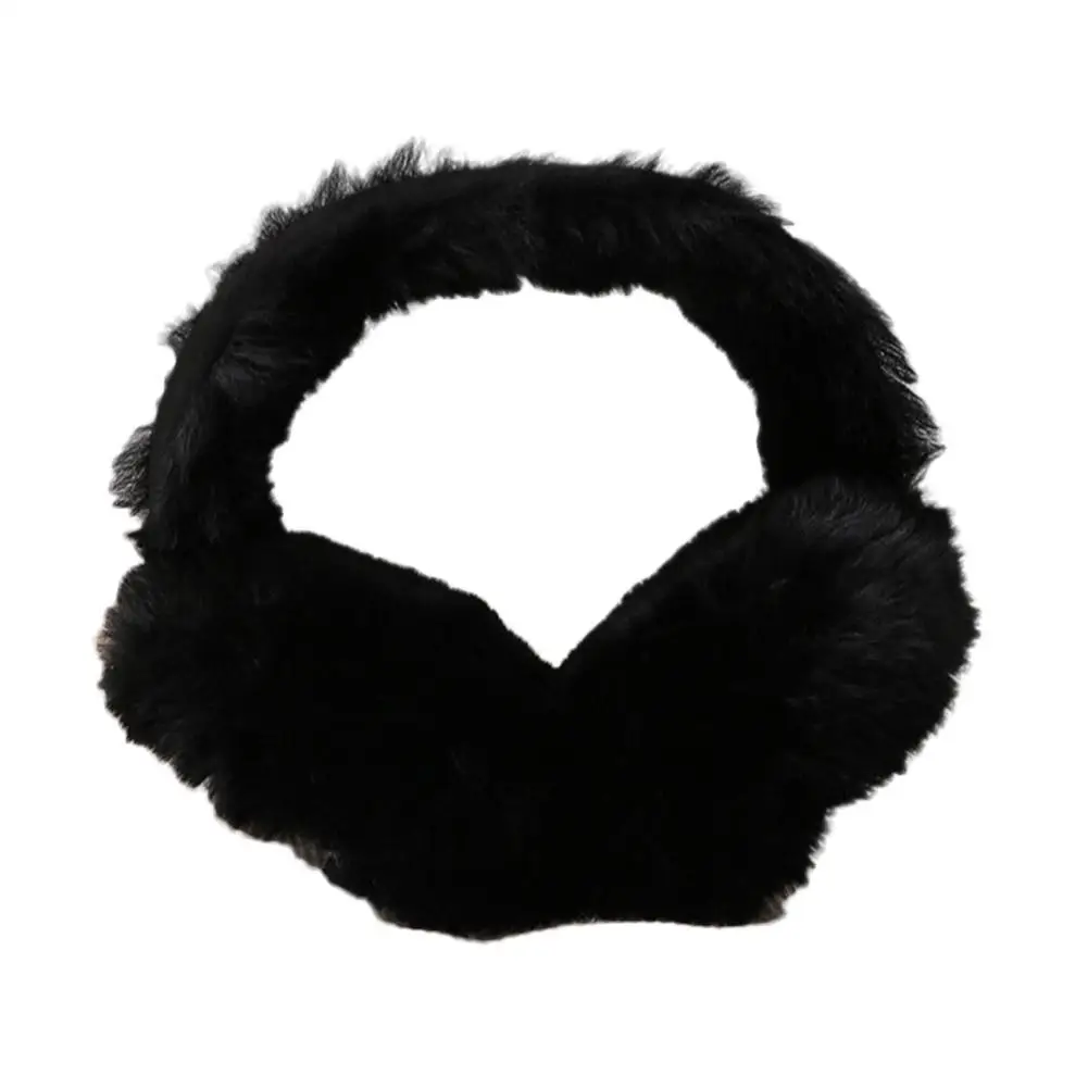 Earmuffs Plush ผู้หญิงฤดูใบไม้ร่วงและฤดูหนาวนักเรียนกระต่าย Earmuffs หูพับขนสัตว์ Antifreeze ขี่จักรยาน Imitati X6v8