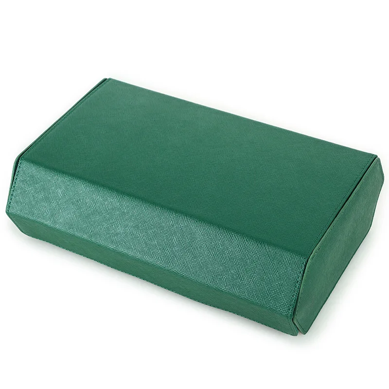 Caja de almacenamiento de reloj mecánico de ocho posiciones de piel de vaca con patrón cruzado, caja de regalo portátil de viaje de cuero genuino