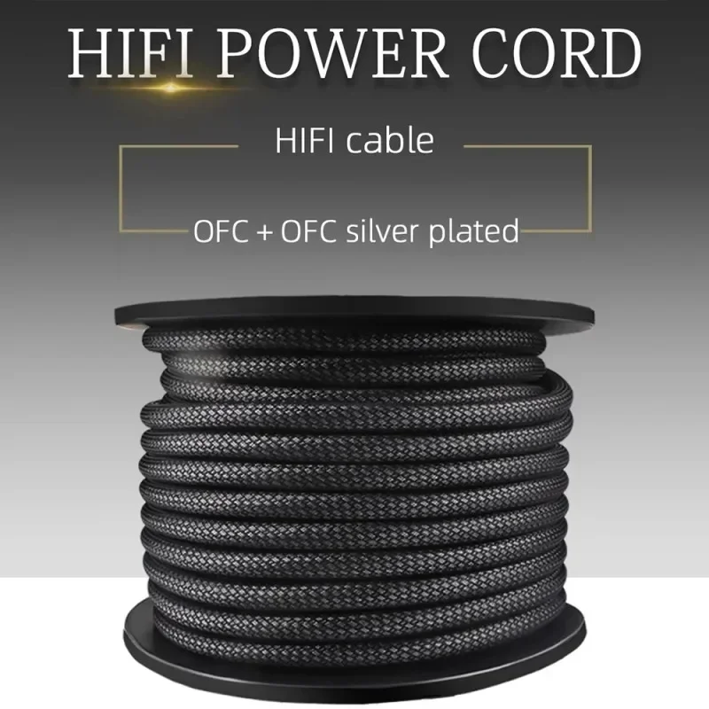 Câble d'alimentation OFC plaqué argent, 1m, 3m, 5m, fil d'alimentation de haute qualité pour Audio, bricolage, lecteur CD DVD, haut-parleur, amplificateur, cordon d'alimentation ca