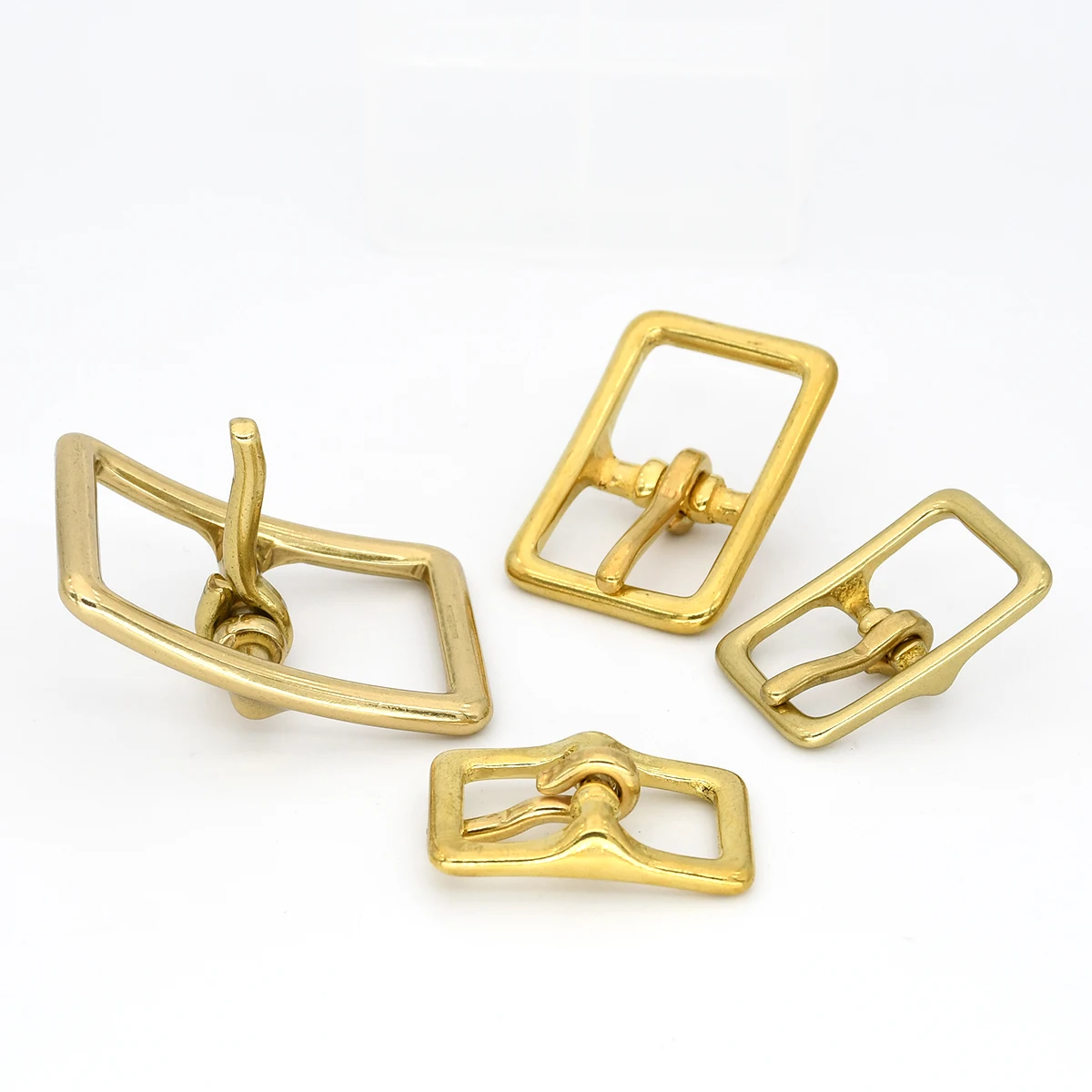 1 Piece Brass Belt Buckle Adjust Tri-glide Pin Buckle for Leathercraft Bag Strap Horse Halter Harness Parts Hardware Accessories