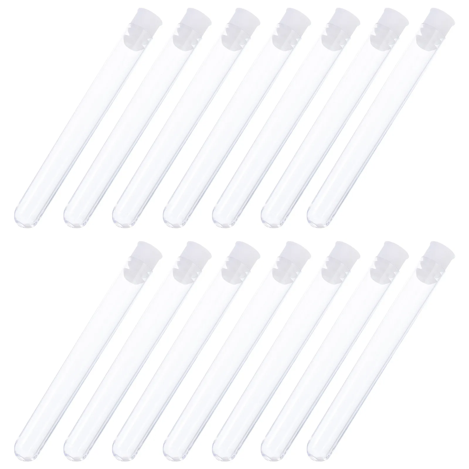 100Pcs Plastic Test Tubes Clear Hard Shell Easy Clean Sterile Sealed Science Lab Tubes for Experiment Teaching Centrifuge Liquid