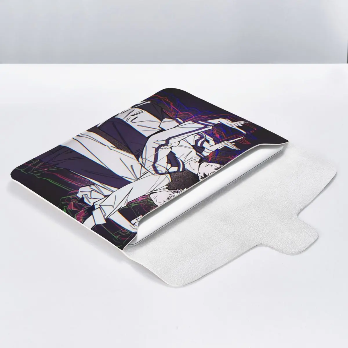 Link Click Anime PU Leather Horizontal Laptop Sleeve Shockproof Soft Lining Notebook Case 13 Inch