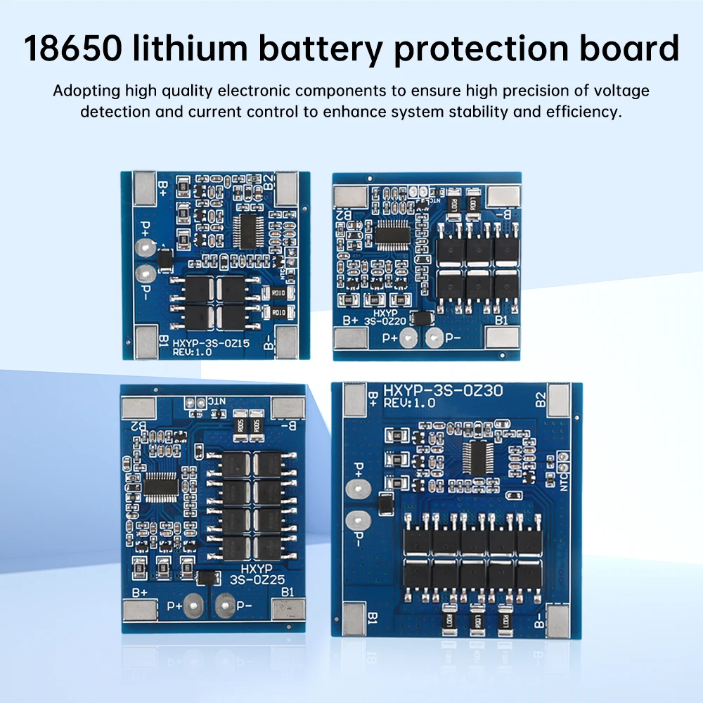 3S 12V 15A 25A 30A BMS 18650 Lithium Battery Protection Board 11.1V 12.6V Anti-Overcharge With Balance And Temperature Control
