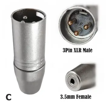 1 ks XLR 3pinový konektor jack-3,5 mm samice a samec 1/8 10 nejlepší prodej 8pinový 3,5mm jack - №4
