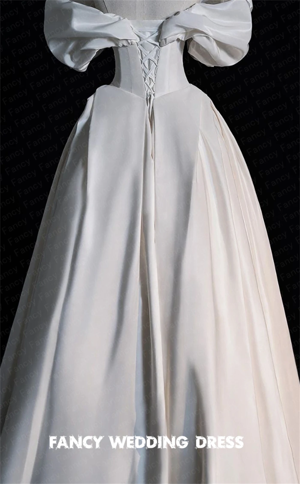 Robe de Mariée en Satin de Style Coréen, Tenue Élégante avec Plis, Longueur au Sol, pour Séance Photo, A-Line Off, Patients Initiés