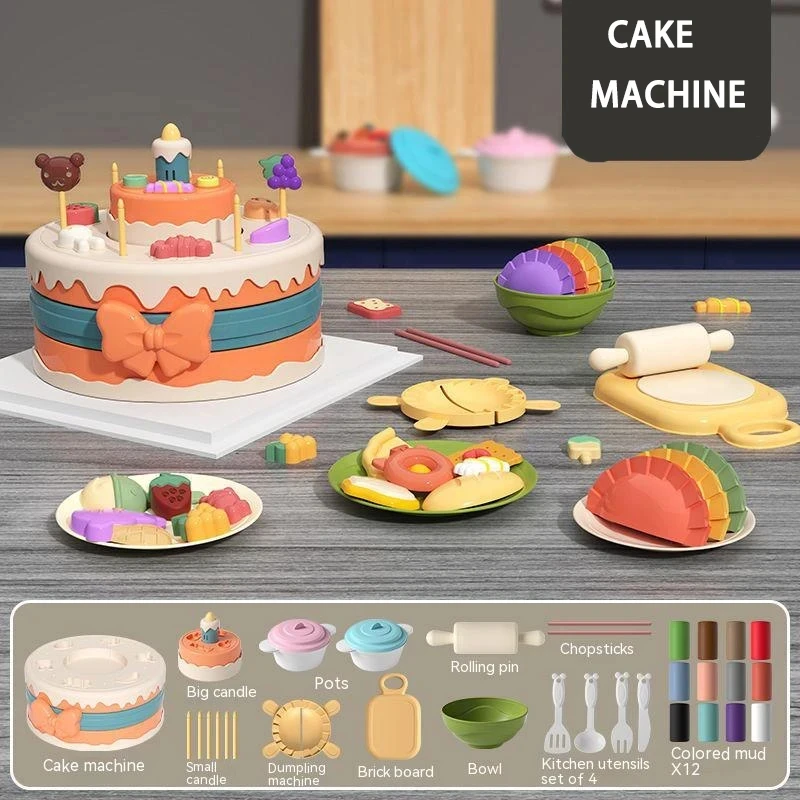 子供のための粘土型,モデリング粘土,麺機,DIYプラスチック遊び生地ツールセット,アイスクリームカラー,おもちゃ,誕生日プレゼント,3D