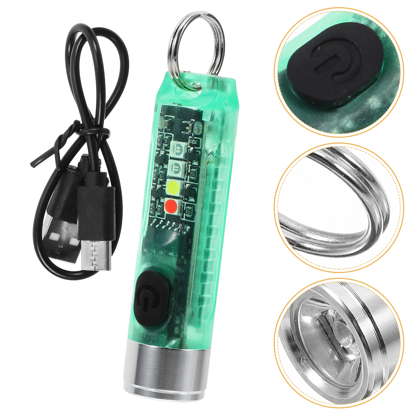 Outdoor Flashlight Mini Rechargeable Powerful ABS Camping Hiking Portable Pocket Handheld Led Torch