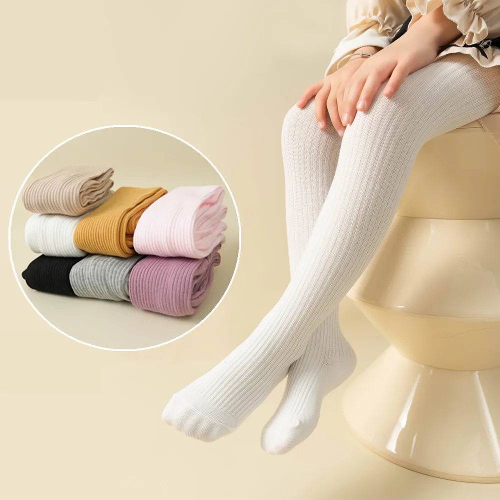 Cotton Colored Tights For Children Toddler Girls Boys White Black Knit Pantyhose Kids Socks Newborn Infant Baby Warm Stockings view 4