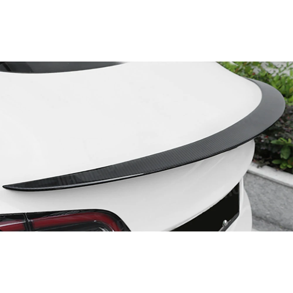 

Dry Carbon Rear Spoiler Wing For Tesla Model 3 2017+ FRP Tail Boot Trunk Trim Wings Exterior Decoration