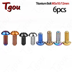 Tgou Titanium Bolt M5x10 /12mm Torx T25 Screw for Disc Brake Rotors Mountain Bike 6pcs