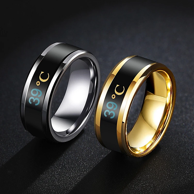 Temperature Ring Stainless Steel Mood Emotion Feeling Intelligent Temperature Sensitive Rings for Women Men Waterproof Jewelry