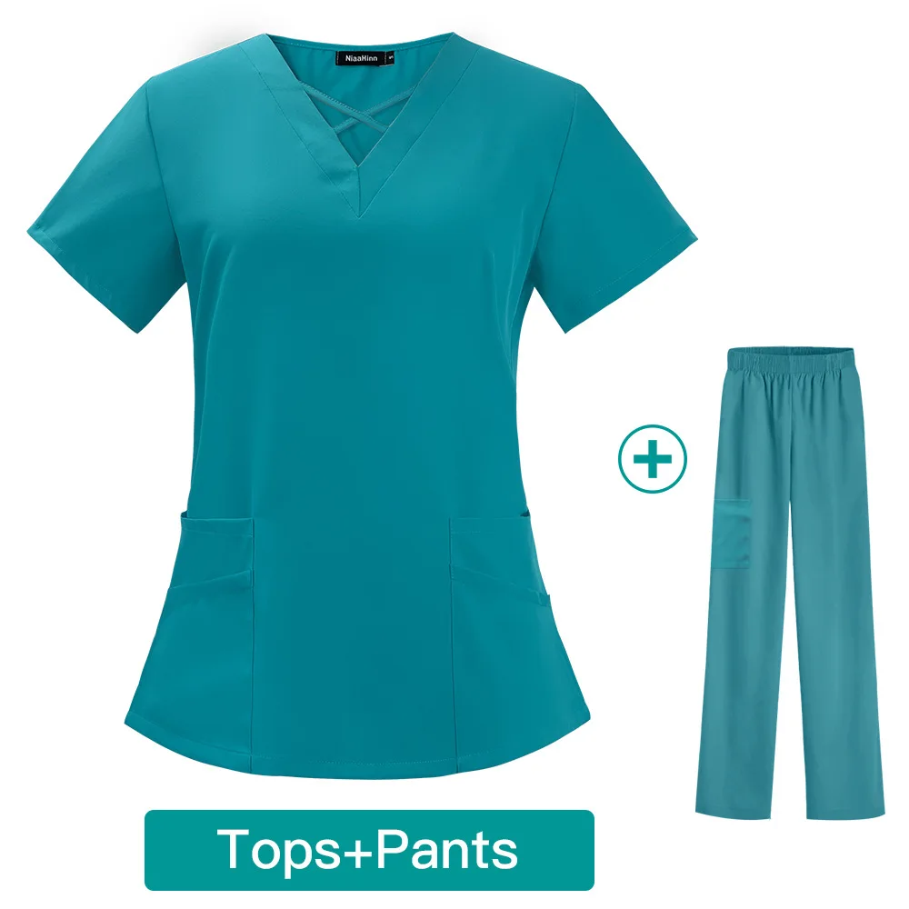 Uniforme da lavoro per sala operatoria ospedaliera da donna set di scrub per abbigliamento chirurgico elastico confortevole uniformi da laboratorio di bellezza medica del medico