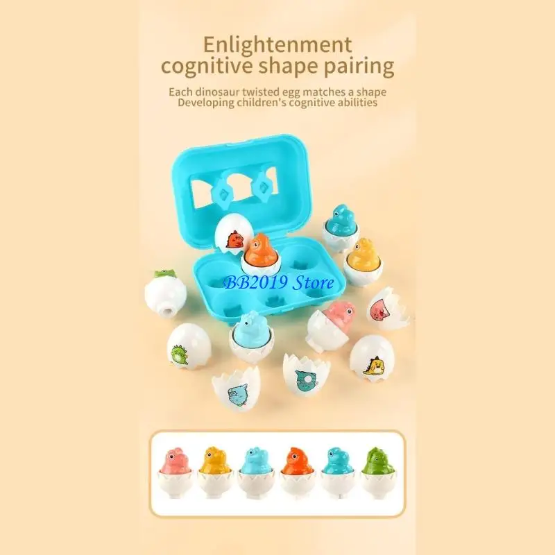 Q0KB Nesting Dinosaur Eggs Set Sensory Stimulation Toy For Toddlers Color Recognition Stacking Game With Baby Dino Surprises