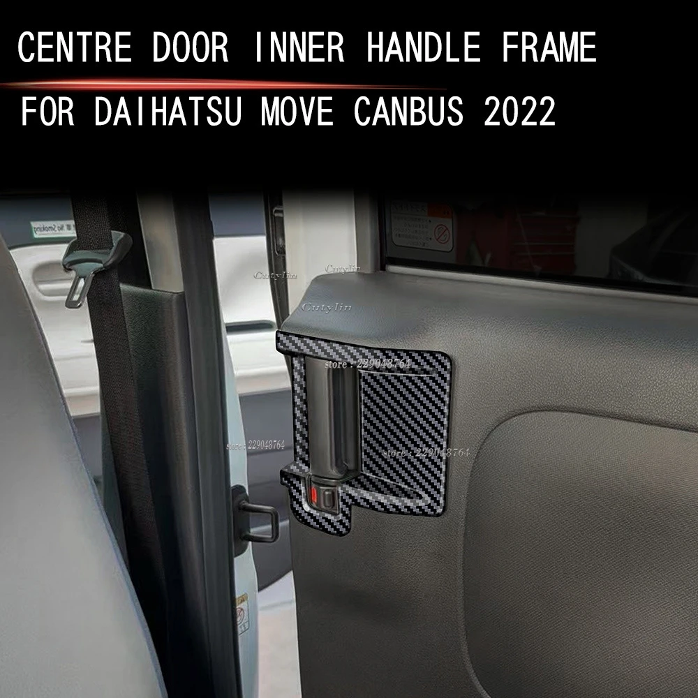 For Daihatsu MOVE CANBUS 2022-2024 ABS Carbon Fiber Front Rear Door Handle Button Bowl Cover Trim Door Moulding Decoration Trim