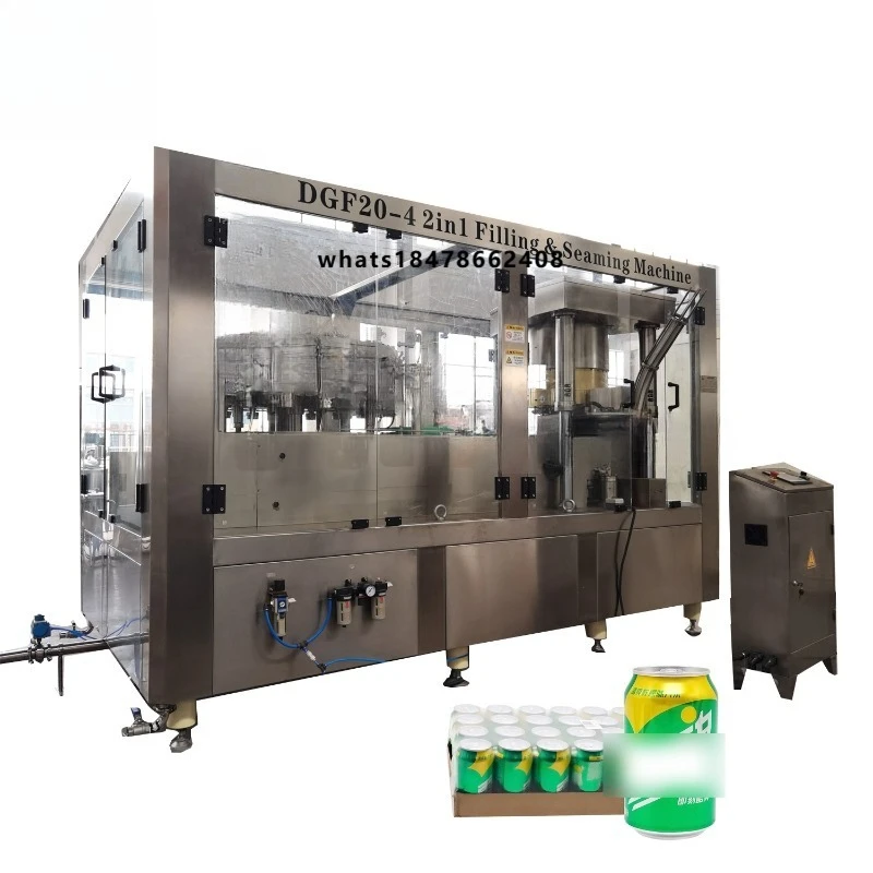 Automatic Aluminum PET Can Beverage Carbonated Soft Energy Drink Beer Hot Juice Canning Filling Sealing Packaging Machine
