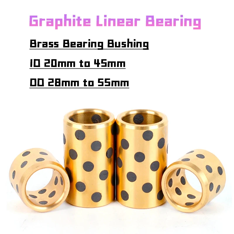 1pcs Sf-1 Brass Bearing Bushing Sleeveid 20mm To 45mm Od 28mm To 55mm Self Lubricating Oilless For Sliding Parts Of Machinery