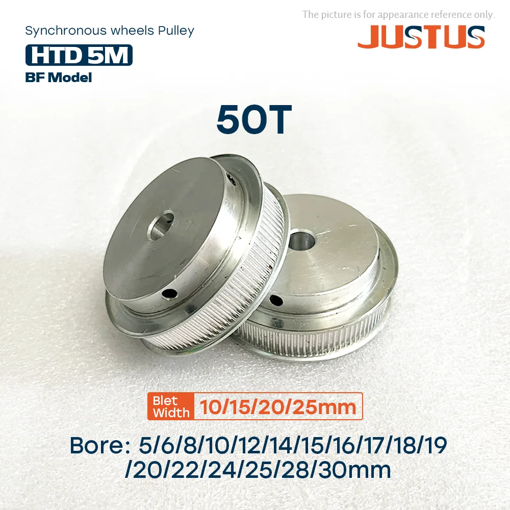 

50Teeth HTD 5M BF Type Timing Pulley Bore 5/6/8/10/12/12.7/14/15…30mm for 10/15/20/25mm Width Belt Used In Linear Pulley 5GT
