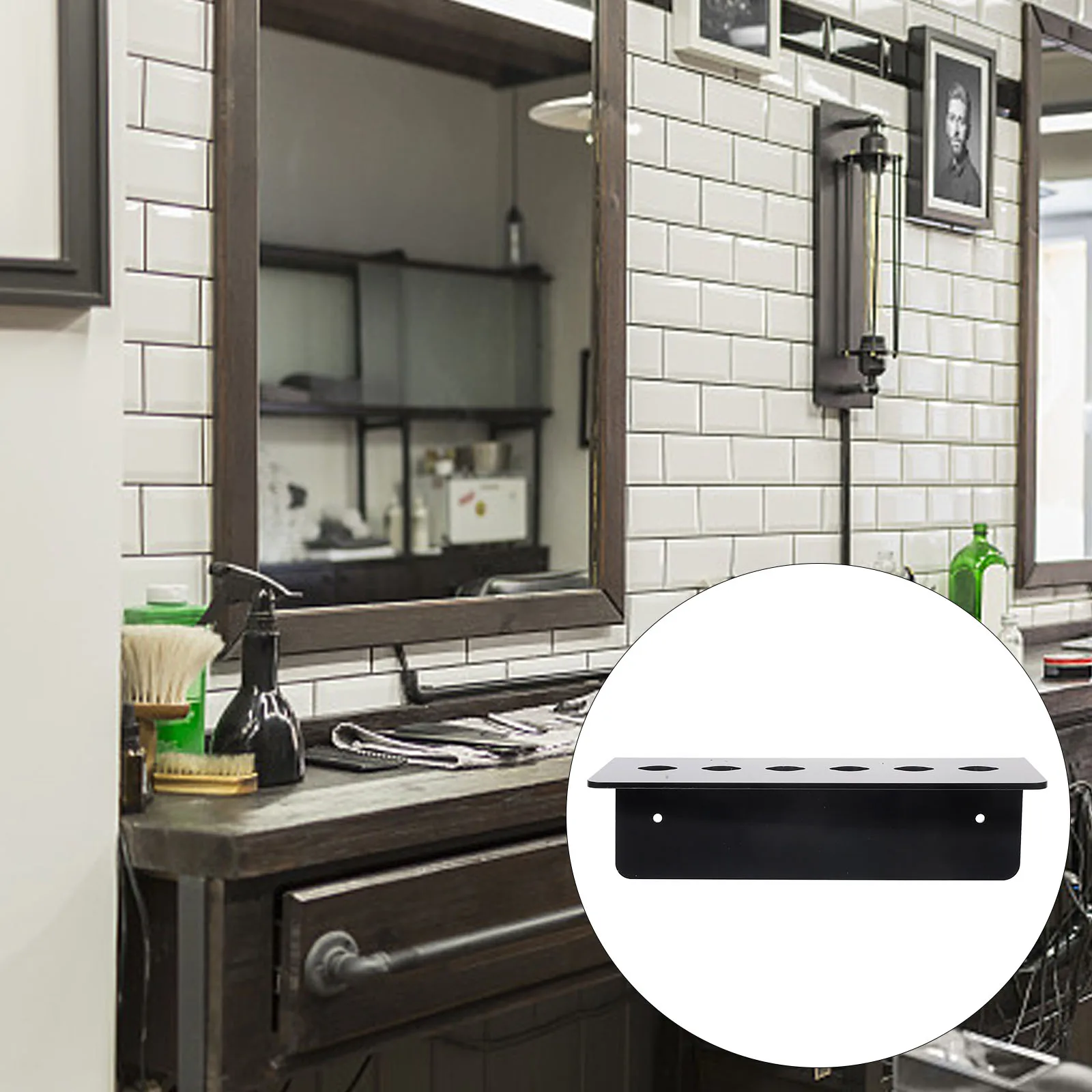 

Durable Acrylic Shear Holder Multi-Slot Organizer Barbershop Essential Tool Wall Mounted Styling Equipment Barber Organizer