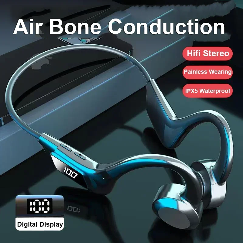 

Наушники с костной проводимостью Bluetooth 5,3, подвесной крючок для ушей, IPX5, спортивные наушники для бега с SD-картой, воспроизведение для занятий йогой на открытом воздухе