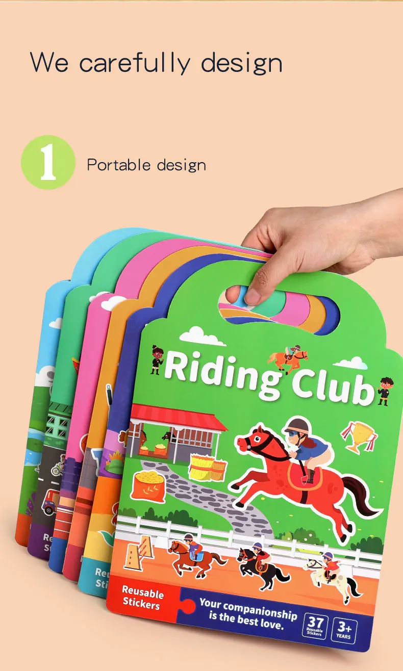 Kinder DIY Aufkleber Buch Blase Szene Aufkleber Gelee Paste Spielzeug Kinder Tragbare Wiederverwendbare Ruhig Beschäftigt Paste EIN Buch – Detail 9