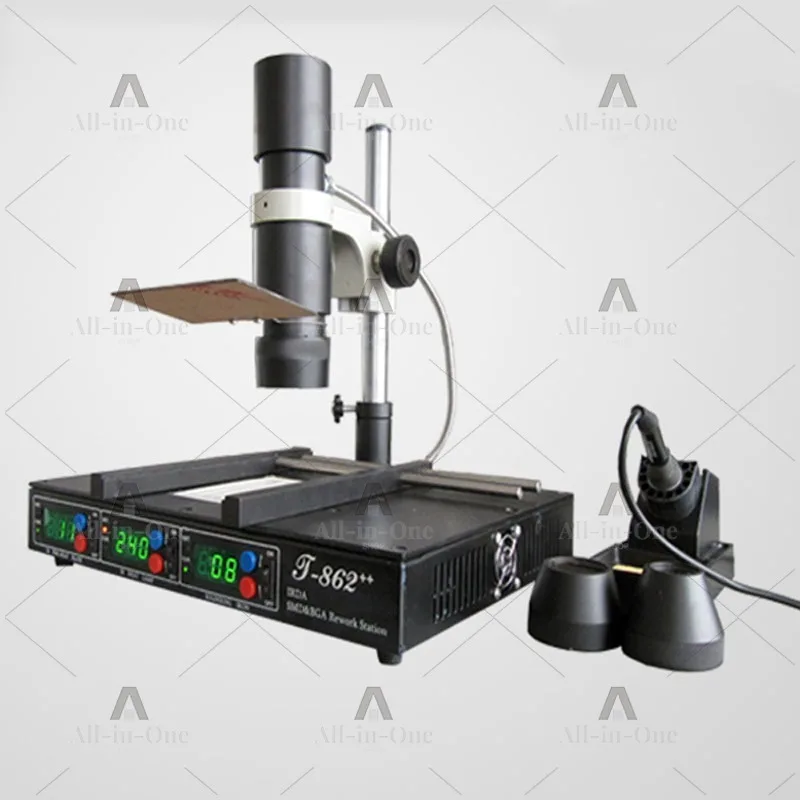 Infrared Soldering Reflow Oven, T862, IR Rework Station, Chip Soldering Repair, Top Infrared Light + Preheated Chassis Heating