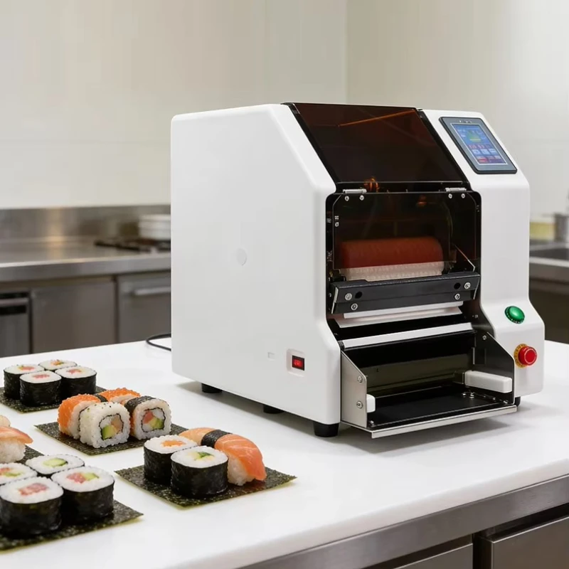 Customized Fully  Automatic Commercial Kitchen Equipment Sushi Rolling Wrapping Machine Includes Rice Laying Seaweed Rolling