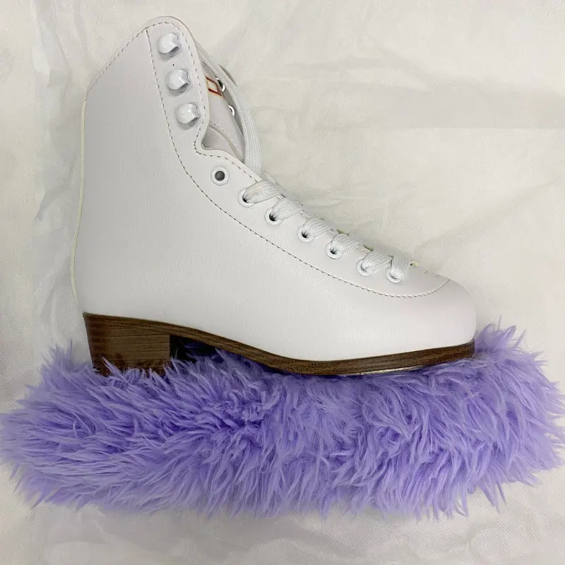 Pokrowiec na ostrze do łyżw figurowych, miękki, chłonny, odporny na zarysowania, odporny na rdzę, bawełniany pokrowiec na ostrze, fioletowy potwór z włosami na ostrzu c