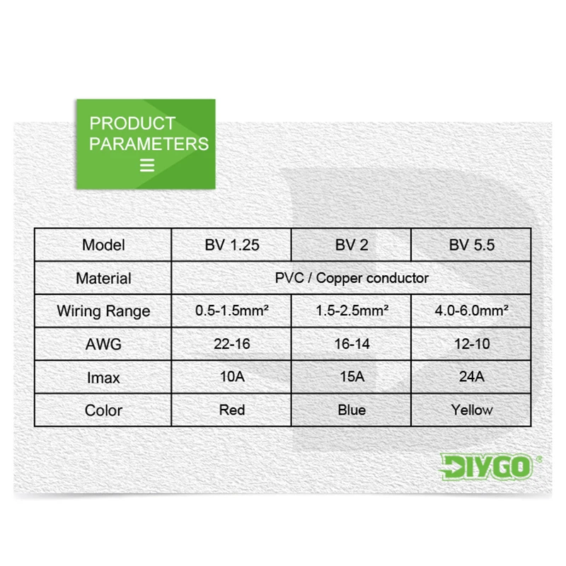 Full Insulating Wire Connector PVC wire connector Butt Connectors Crimp Electrical Wire Splice Terminal BV1.25 BV2 BV5.5