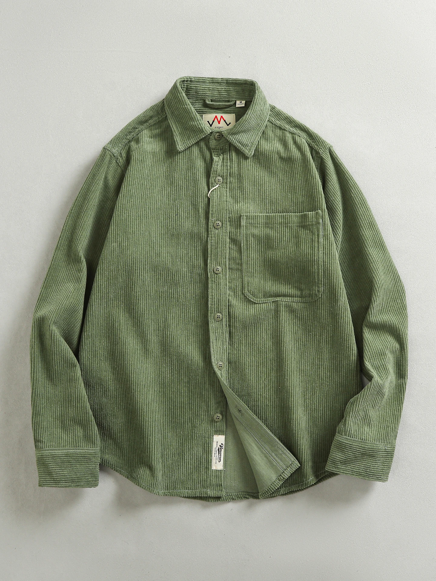 

Retro Washed Cotton Flannel Long Sleeve Men's Shirt Loose Fit Thick Winter Outerwear Simple Style Youth Trend Warmth