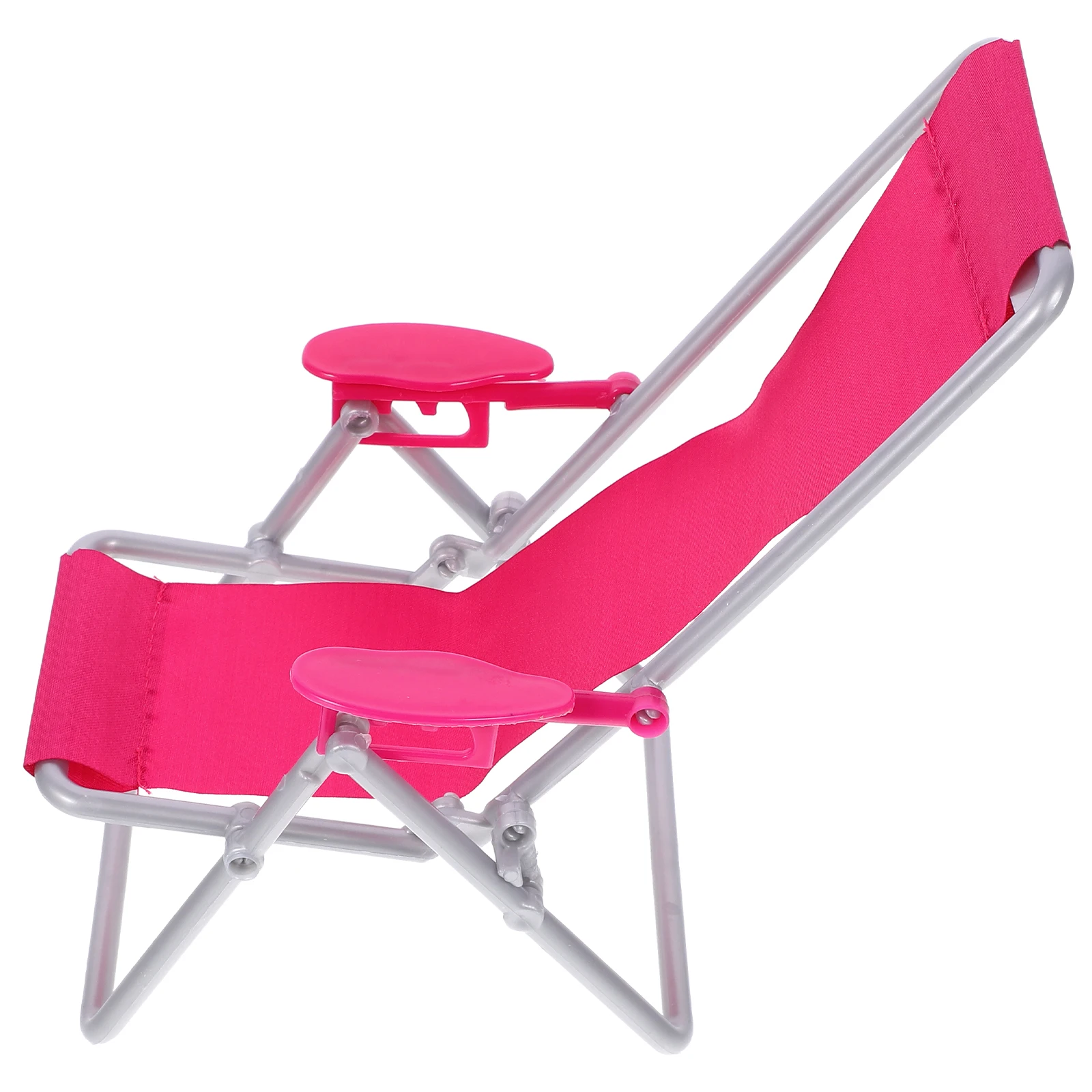 

Simulation Beach Mini Deck Chair Toy Mini Folding Princess Lounge House Accessories Wooden Craft Fishing Gear