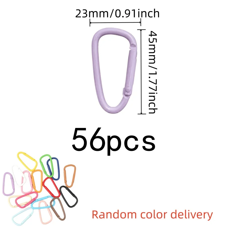 56 pcs Candy Color Snap Hooks with Easy Snap Gate, ideal for Outdoor Item Securing and Daily Key Organizer